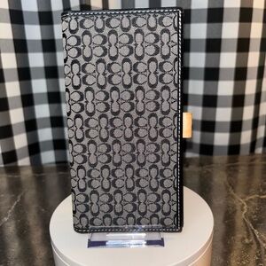 Coach Mini C Black Signature Checkbook Holder Y2K